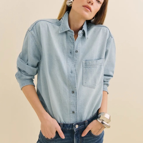 Reformation Tops - Reformation Sky Blue Denim Shirt